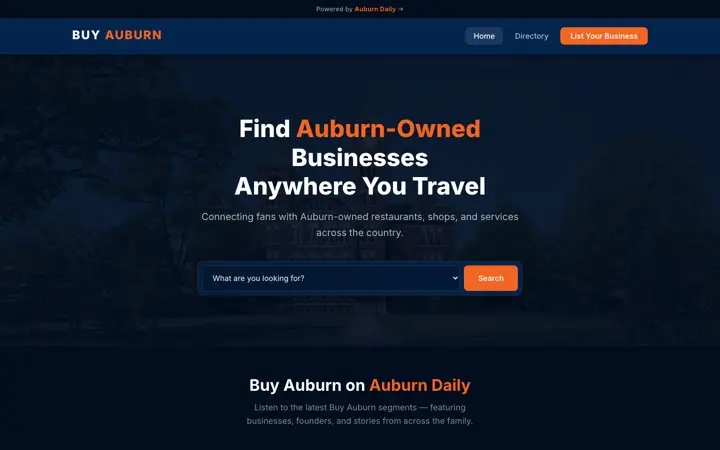 Buy Auburn homepage