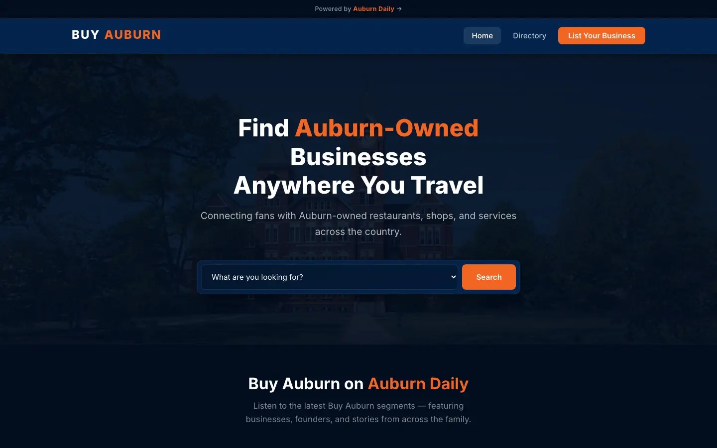 Buy Auburn homepage