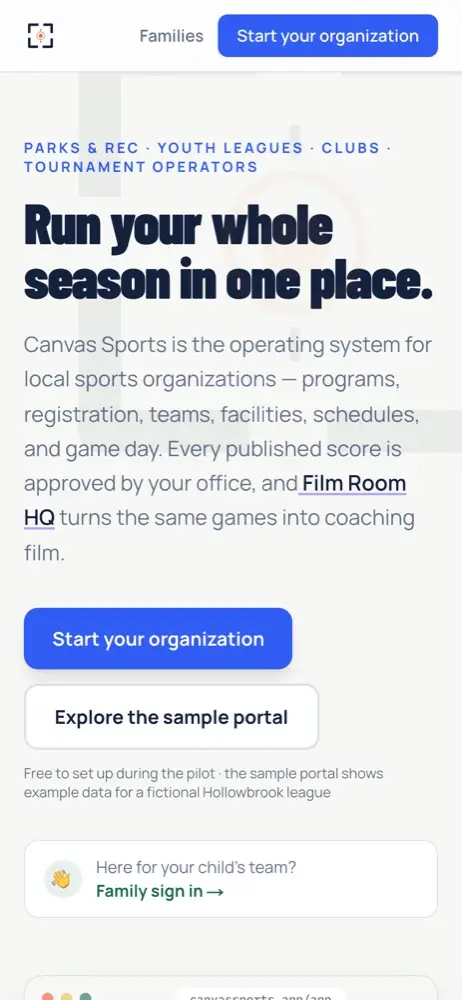 Canvas Sports on a phone