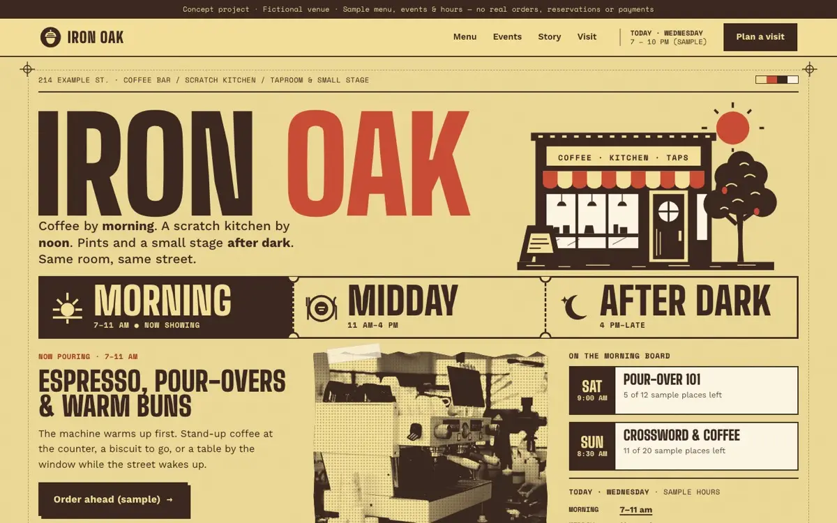 Iron Oak concept website