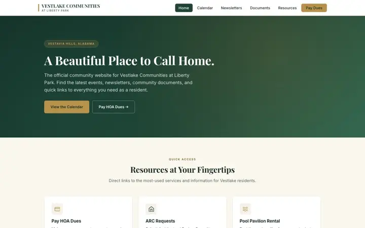 Vestlake Communities at Liberty Park homepage