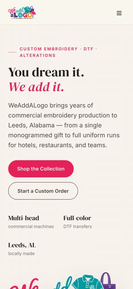 WeAddALogo on a phone