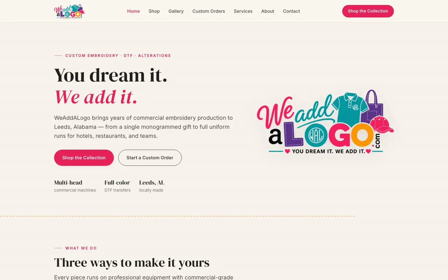 WeAddALogo homepage