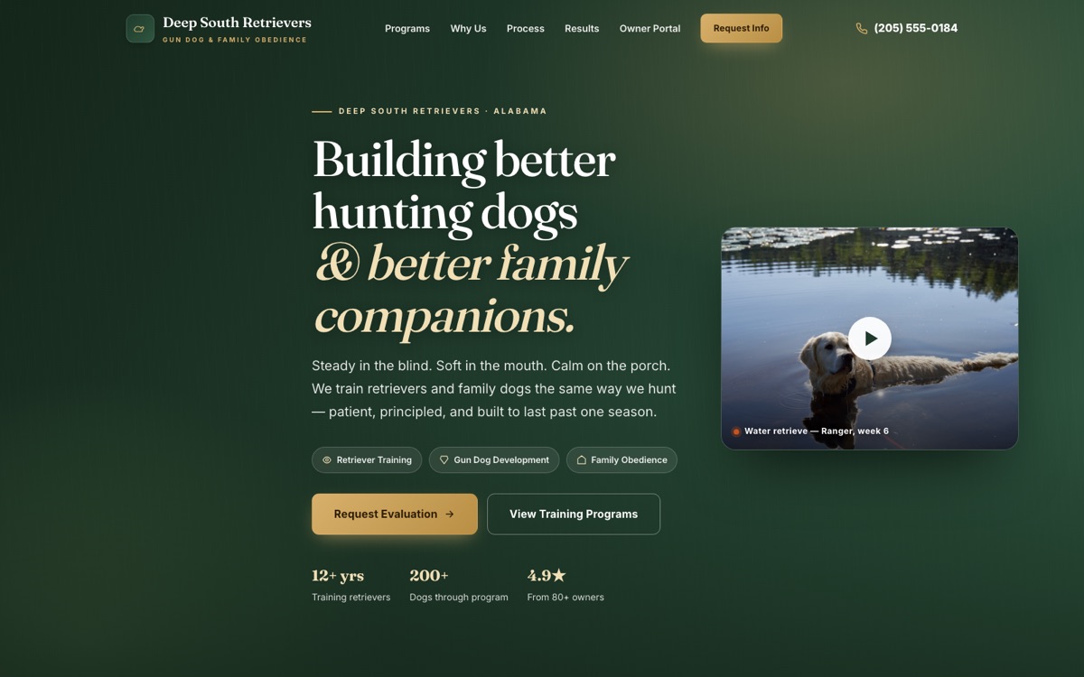 Deep South Retrievers concept preview